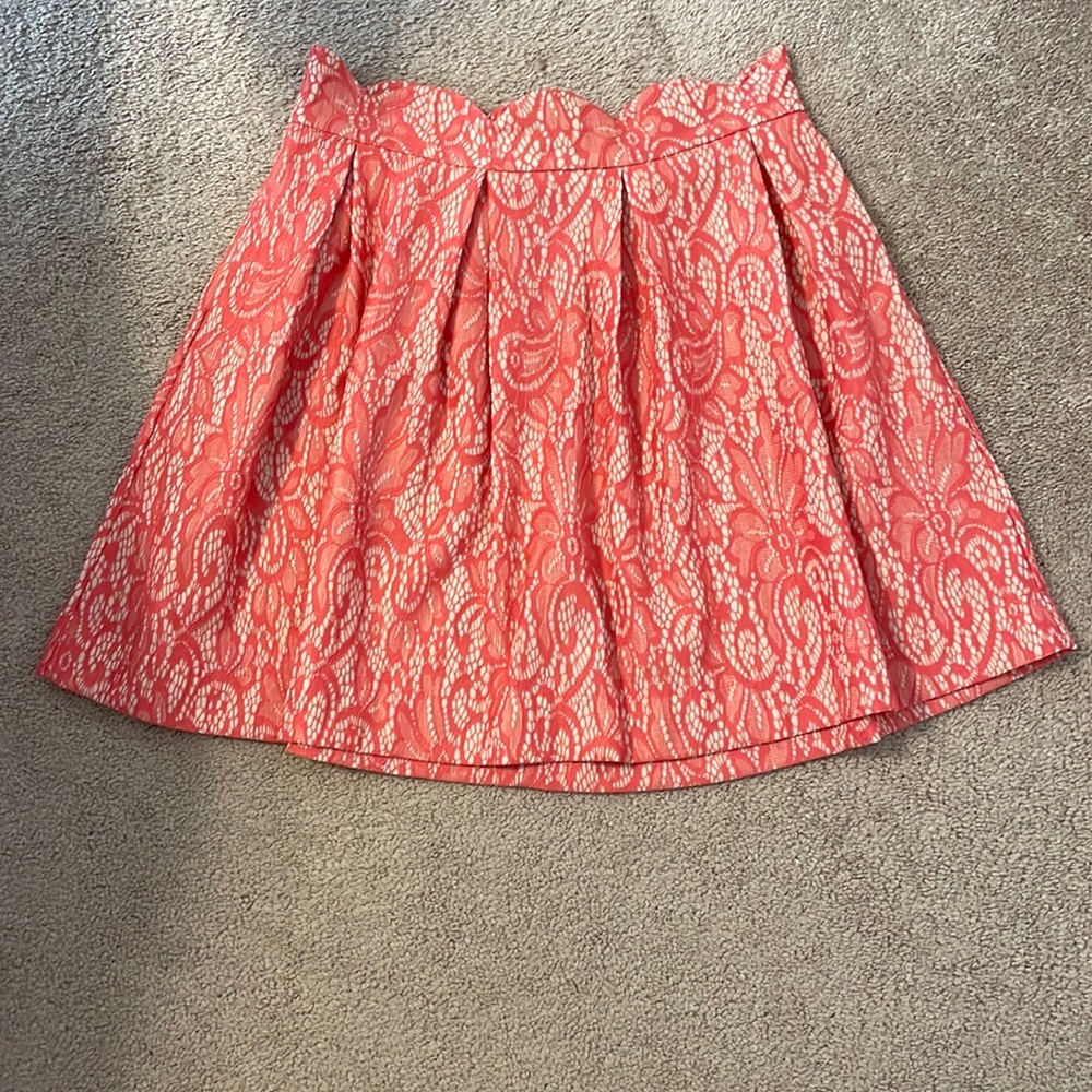 Blue Rain coral & tan lace skirt. Size L. Worn once. Smoke free home.